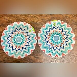 ❤️⭐️$5 when bundled⭐️ Food Network 15” Medallion zigzag Placemat set of 2 NWT